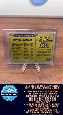 Cheap Sneaks Footwear/Sports Cards Baseball Card Wade Boggs 1987 Topps #608 Boston Red Sox
