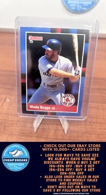 Cheap Sneaks Footwear/Sports Cards Baseball Card Wade Boggs 1988 Donruss #153 Boston Red Sox