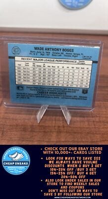 Cheap Sneaks Footwear/Sports Cards Baseball Card Wade Boggs 1988 Donruss Bonus MVPs #BC-7 Boston Red Sox