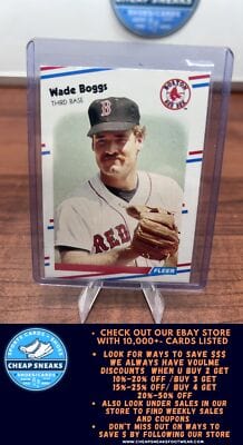 Cheap Sneaks Footwear/Sports Cards Baseball Card Wade Boggs 1988 Fleer #345 Boston Red Sox