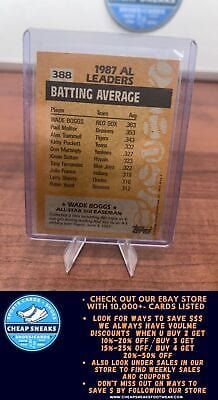 Cheap Sneaks Footwear/Sports Cards Baseball Card Wade Boggs 1988 Topps #388 Boston Red Sox