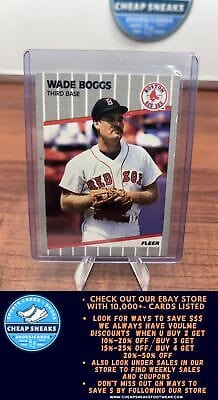 Cheap Sneaks Footwear/Sports Cards Baseball Card Wade Boggs 1989 Fleer #81 Boston Red Sox