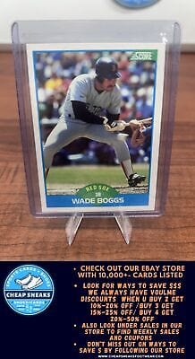 Cheap Sneaks Footwear/Sports Cards Baseball Card Wade Boggs 1989 Score #175 Boston Red Sox