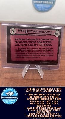 Cheap Sneaks Footwear/Sports Cards Baseball Card Wade Boggs 1989 Topps #2 Boston Red Sox