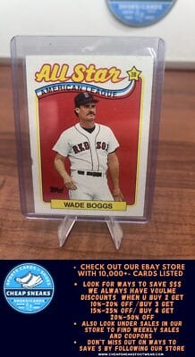 Cheap Sneaks Footwear/Sports Cards Baseball Card Wade Boggs 1989 Topps #399 Boston Red Sox