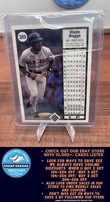 Cheap Sneaks Footwear/Sports Cards Baseball Card Wade Boggs 1989 Upper Deck #389 Boston Red Sox