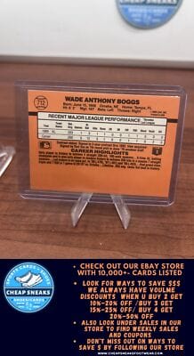 Cheap Sneaks Footwear/Sports Cards Baseball Card Wade Boggs 1990 Donruss #712d Boston Red Sox
