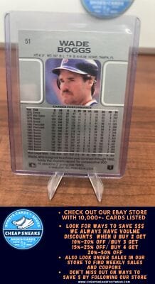 Cheap Sneaks Footwear/Sports Cards Baseball Card Wade Boggs 1990 Leaf #51 Boston Red Sox