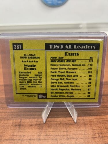 Cheap Sneaks Footwear/Sports Cards Baseball Card Wade Boggs 1990 Topps HOF All-Star Game  Boston Red Sox Baseball Card