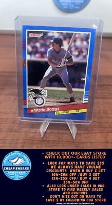 Cheap Sneaks Footwear/Sports Cards Baseball Card Wade Boggs 1991 Donruss #55b Boston Red Sox