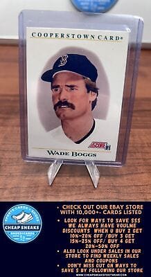 Cheap Sneaks Footwear/Sports Cards Baseball Card Wade Boggs 1991 Score Cooperstown #B1 Boston Red Sox