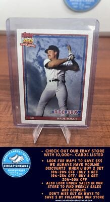 Cheap Sneaks Footwear/Sports Cards Baseball Card Wade Boggs 1991 Topps #450b Boston Red Sox