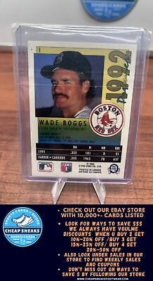Cheap Sneaks Footwear/Sports Cards Baseball Card Wade Boggs 1992 O-Pee-Chee Premier #1 Boston Red Sox
