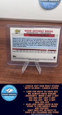 Cheap Sneaks Footwear/Sports Cards Baseball Card Wade Boggs 2022 Topps Archives 1988 Topps Big Foil #88BF-17 Boston Red
