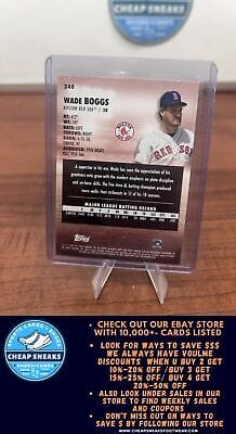 Cheap Sneaks Footwear/Sports Cards Baseball Card Wade Boggs 2023 Stadium Club Black Foil #240 Boston Red Sox