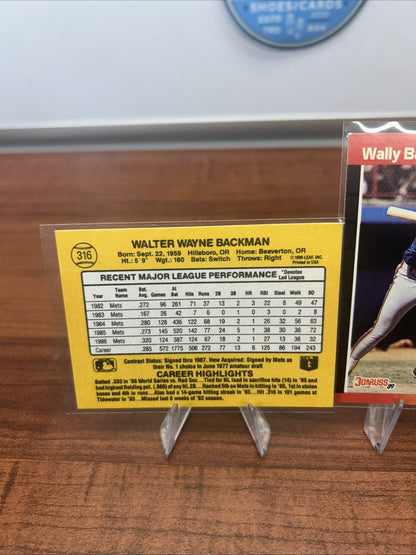 Cheap Sneaks Footwear/Sports Cards Baseball Card Wally Backman 1987 Donruss #316 Card New York Mets + Bonus Card 89 Don