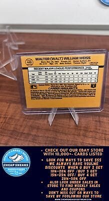 Cheap Sneaks Footwear/Sports Cards Baseball Card Walt Weiss 1989 Donruss #446 Oakland Athletics