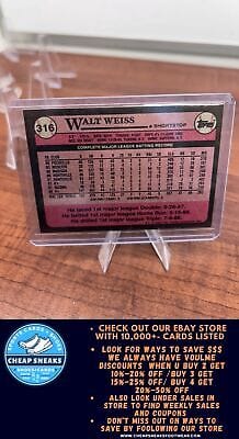 Cheap Sneaks Footwear/Sports Cards Baseball Card Walt Weiss 1989 Topps Rookie Cup #316 Oakland Athletics
