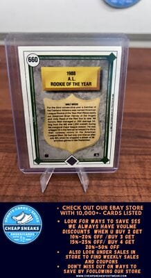 Cheap Sneaks Footwear/Sports Cards Baseball Card Walt Weiss 1989 Upper Deck #660 Oakland Athletics