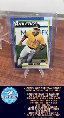 Cheap Sneaks Footwear/Sports Cards Baseball Card Walt Weiss 1990 Topps #165 Oakland Athletics