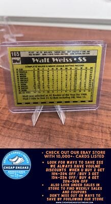 Cheap Sneaks Footwear/Sports Cards Baseball Card Walt Weiss 1990 Topps #165 Oakland Athletics