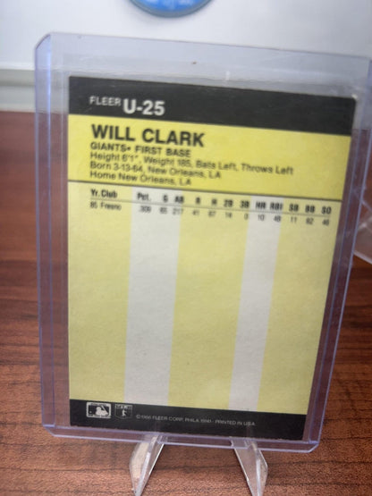 Cheap Sneaks Footwear/Sports Cards Baseball Card Will Clark 1986 Fleer Update #U-25 San Francisco Giants
