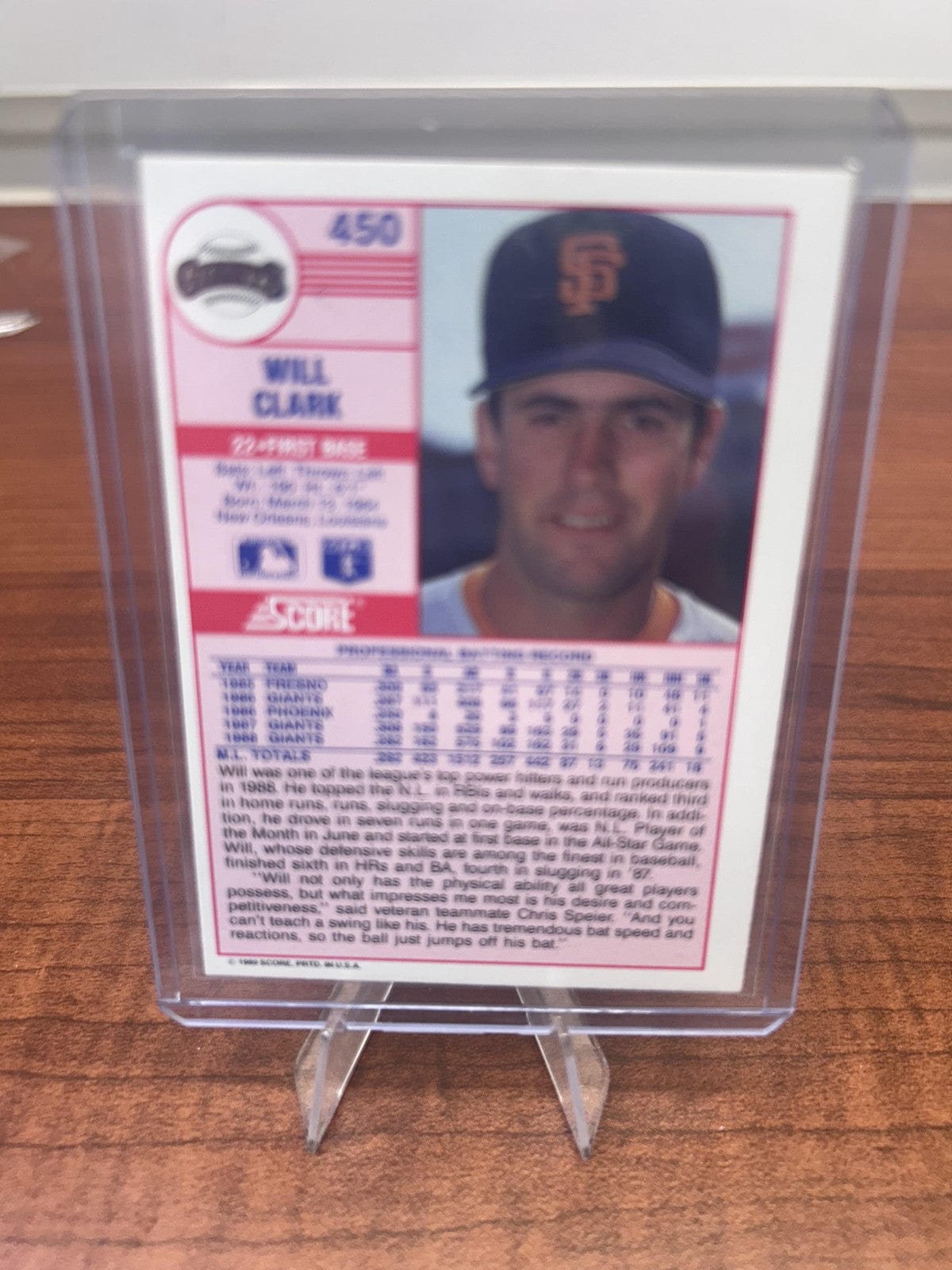 Cheap Sneaks Footwear/Sports Cards Baseball Card Will Clark 1989 Score #450 San Francisco Giants