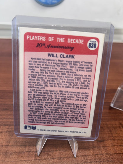 Cheap Sneaks Footwear/Sports Cards Baseball Card Will Clark 1990 Fleer #630 San Francisco Giants