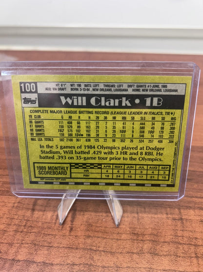 Cheap Sneaks Footwear/Sports Cards Baseball Card Will Clark 1990 Topps #100 San Francisco Giants