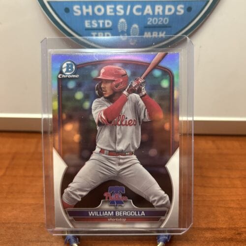 Cheap Sneaks Footwear/Sports Cards Baseball Card William Bergolla 2023 Bowman Draft Chrome Refractor  #BDC-64 Phillies