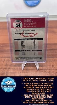 Cheap Sneaks Footwear/Sports Cards Baseball Card Willie Mays 2022 Topps Chrome Platinum Anniversary #24 New York Giants