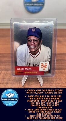 Cheap Sneaks Footwear/Sports Cards Baseball Card Willie Mays 2022 Topps Chrome Platinum Anniversary #24 New York Giants