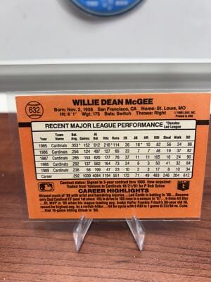 Cheap Sneaks Footwear/Sports Cards Baseball Card Willie McGee 1990 Donruss #632c St. Louis Cardinals
