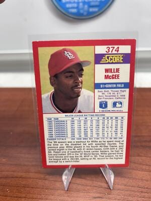 Cheap Sneaks Footwear/Sports Cards Baseball Card Willie McGee 1990 Score #374 St. Louis Cardinals