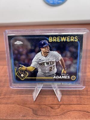 Cheap Sneaks Footwear/Sports Cards Baseball Card Willy Adames 2024 Topps Chrome Logofractor Edition #126 Milwaukee Brew