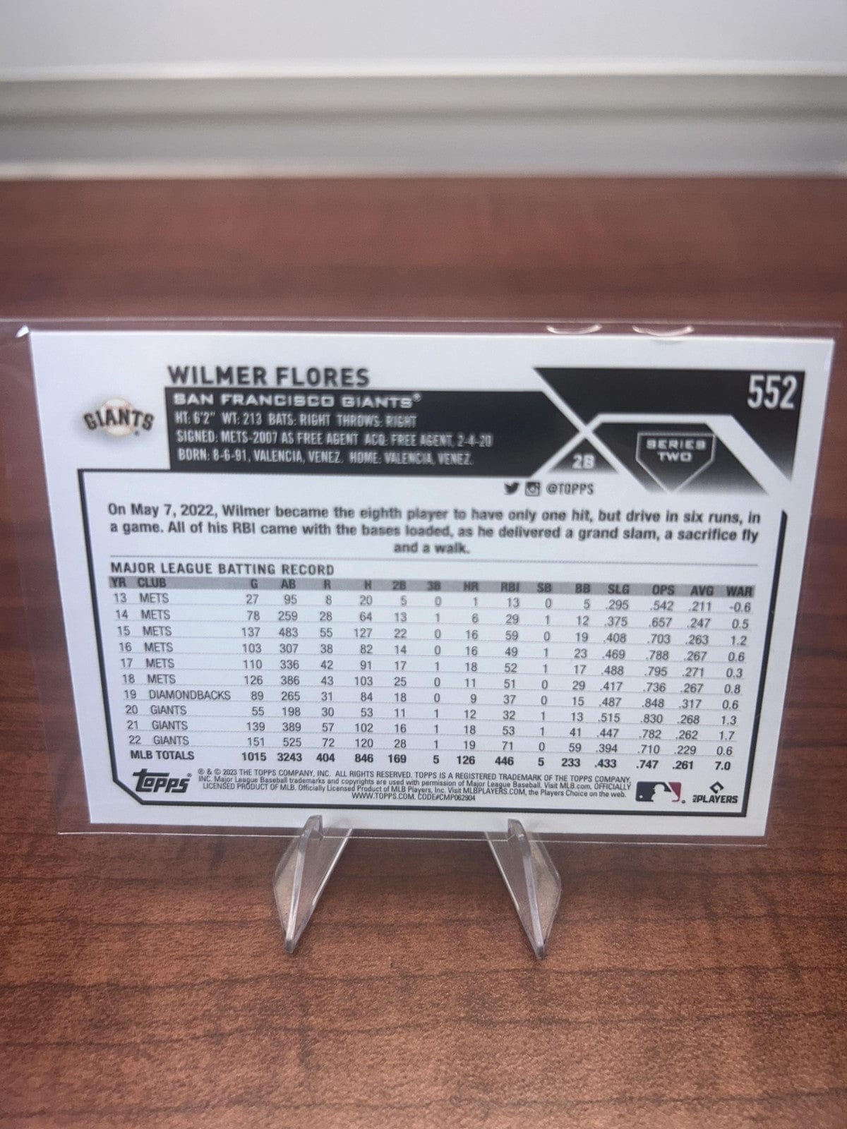 Cheap Sneaks Footwear/Sports Cards Baseball Card Wilmer Flores 2023 Topps #552 San Francisco Giants