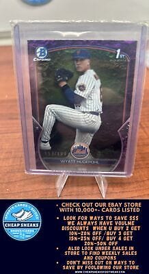 Cheap Sneaks Footwear/Sports Cards Baseball Card Wyatt Hudepohl SN 2023 Bowman Draft Chrome Fuchsia Lunar Refractor #BD