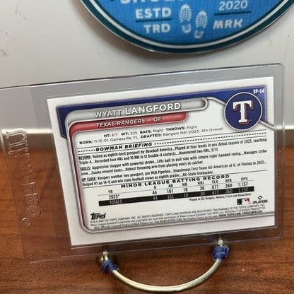 Cheap Sneaks Footwear/Sports Cards Baseball Card Wyatt Langford 2024 Bowman Prospects #BP-64 (RC) Texas Rangers