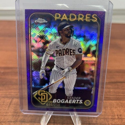 Cheap Sneaks Footwear/Sports Cards Baseball Card Xander Bogaerts 2024 Topps Chrome Purple Logofractor Refractor /250 #3