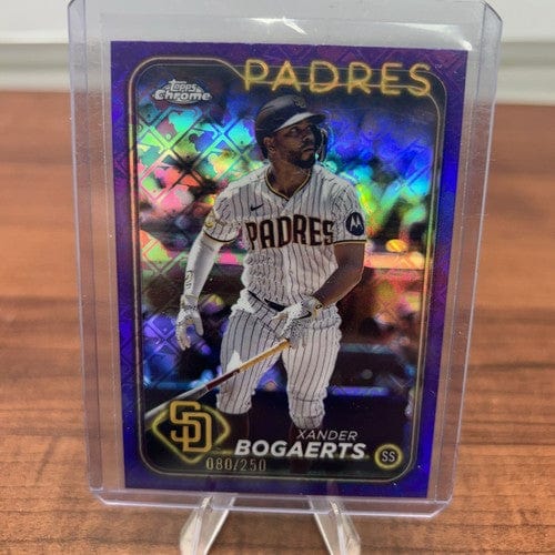 Cheap Sneaks Footwear/Sports Cards Baseball Card Xander Bogaerts 2024 Topps Chrome Purple Logofractor Refractor /250 #3