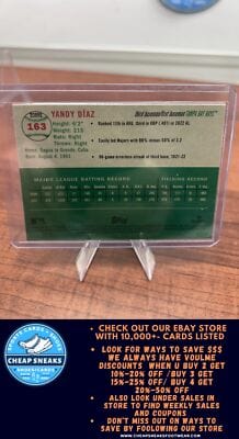 Cheap Sneaks Footwear/Sports Cards Baseball Card Yandy Díaz 2023 Topps Chrome Platinum Anniversary #163 Tampa Bay Rays