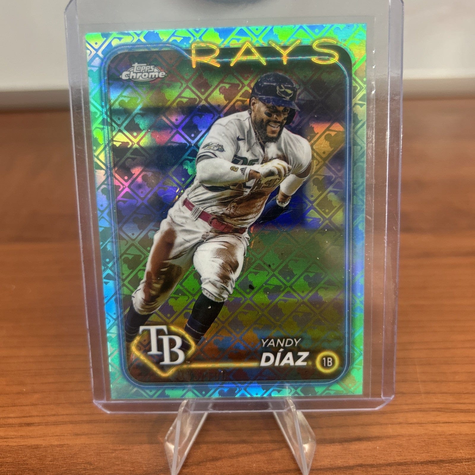 Cheap Sneaks Footwear/Sports Cards Baseball Card Yandy Diaz 2024 Topps Chrome Aqua Logofractor Refractor#107 Tampa Bay