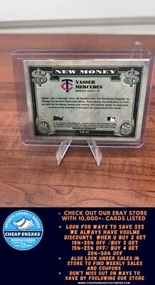 Cheap Sneaks Footwear/Sports Cards Baseball Card Yasser Mercedes 2023 Bowman Platinum New Money #NM-20 Minnesota Twins