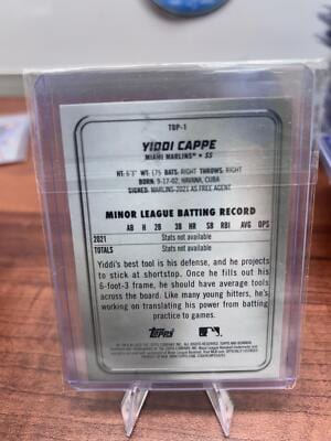Cheap Sneaks Footwear/Sports Cards Baseball Card Yiddi Cappe 2022 Bowman Platinum Top Prospects #TOP-1 Miami Marlins
