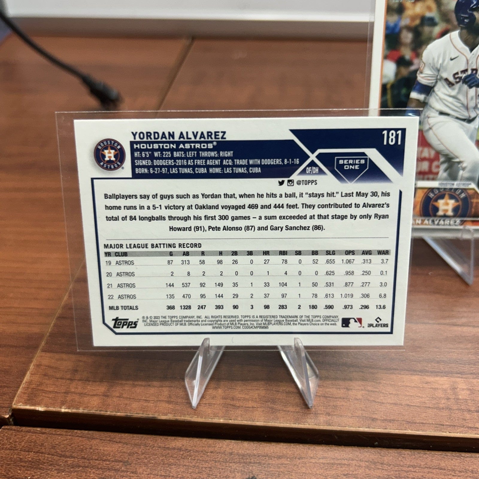 Cheap Sneaks Footwear/Sports Cards Baseball Card Yordan Alvarez Houston Astros 2023 Topps Series 1 Baseball Card #181