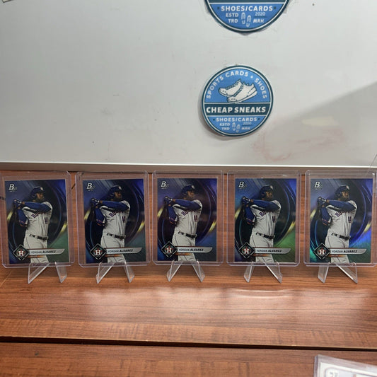 Cheap Sneaks Footwear/Sports Cards Baseball Card Yordan Alvarez (X5) 2022 Bowman Platinum Houston Astros Baseball Card