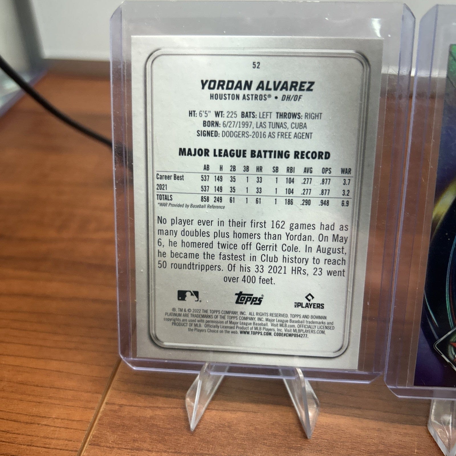 Cheap Sneaks Footwear/Sports Cards Baseball Card Yordan Alvarez (X5) 2022 Bowman Platinum Houston Astros Baseball Card