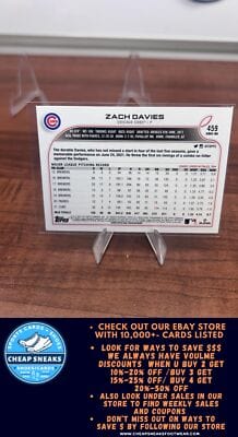 Cheap Sneaks Footwear/Sports Cards Baseball Card Zach Davies 2022 Topps #459 Chicago Cubs