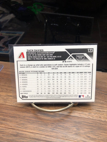 Cheap Sneaks Footwear/Sports Cards Baseball Card Zach Davies 2023 Topps Baseball card Series One Base #123 Arizona Diam