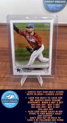 Cheap Sneaks Footwear/Sports Cards Baseball Card Zach Pop (RC) 2022 Topps #108b Miami Marlins